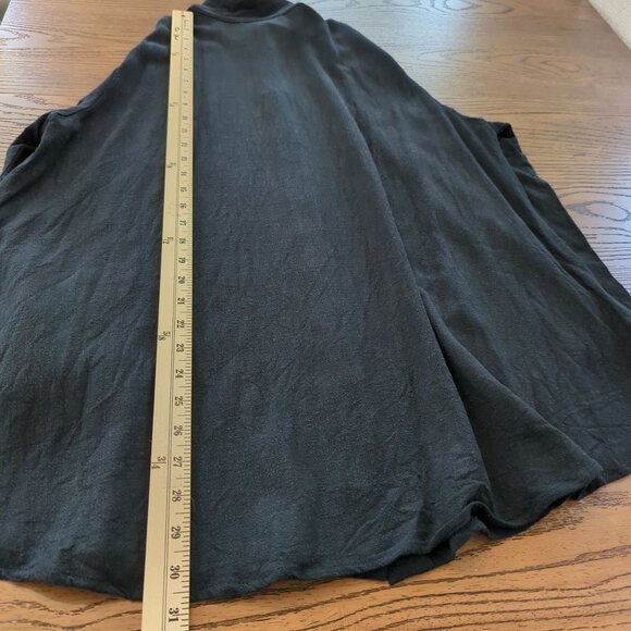 Christopher Calvin Women’s Blouse Black Sz L Button Front‎ Linen Blend Tunic Top - Picture 12 of 13